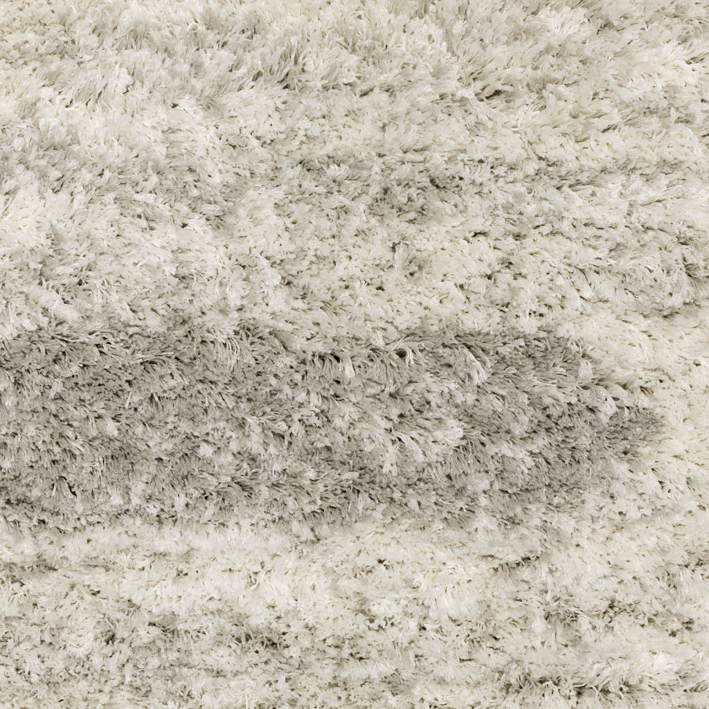 Oriental Weavers Verona 5605H Gray Rectangle Indoor Runner - Luxurious Stain Resistant Shag Pile Rug with Striped Design