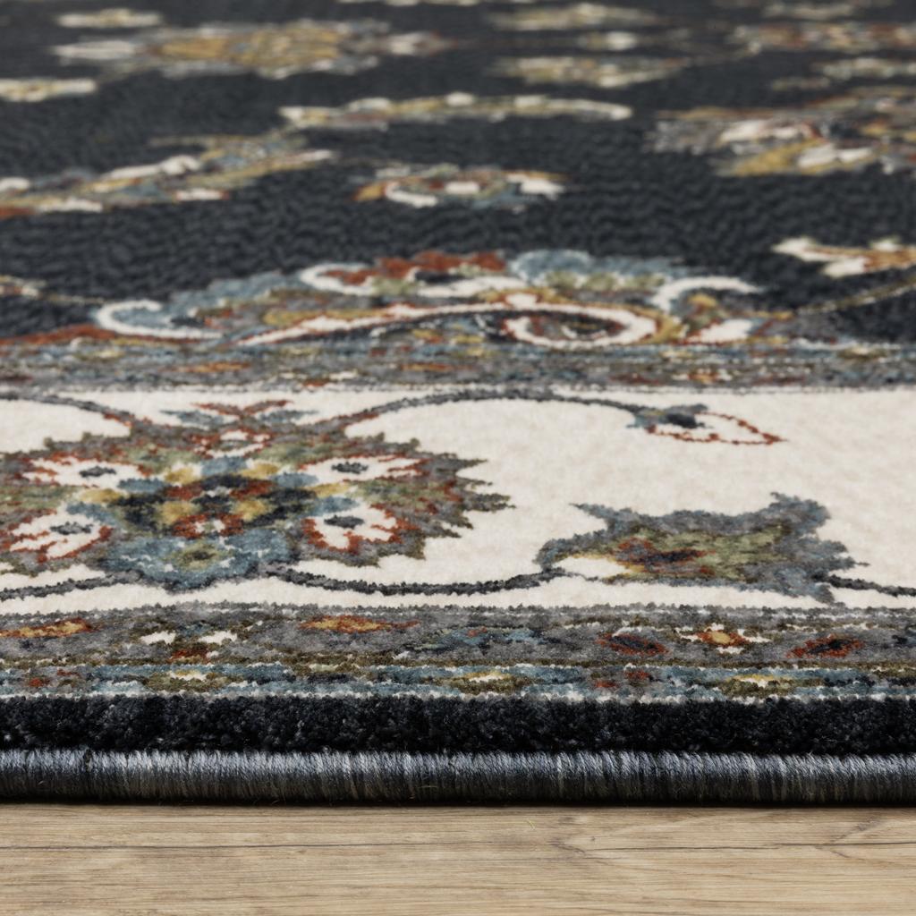 Oriental Weavers Vivian VI01B Navy Rectangle Indoor Runner Oriental Pattern-