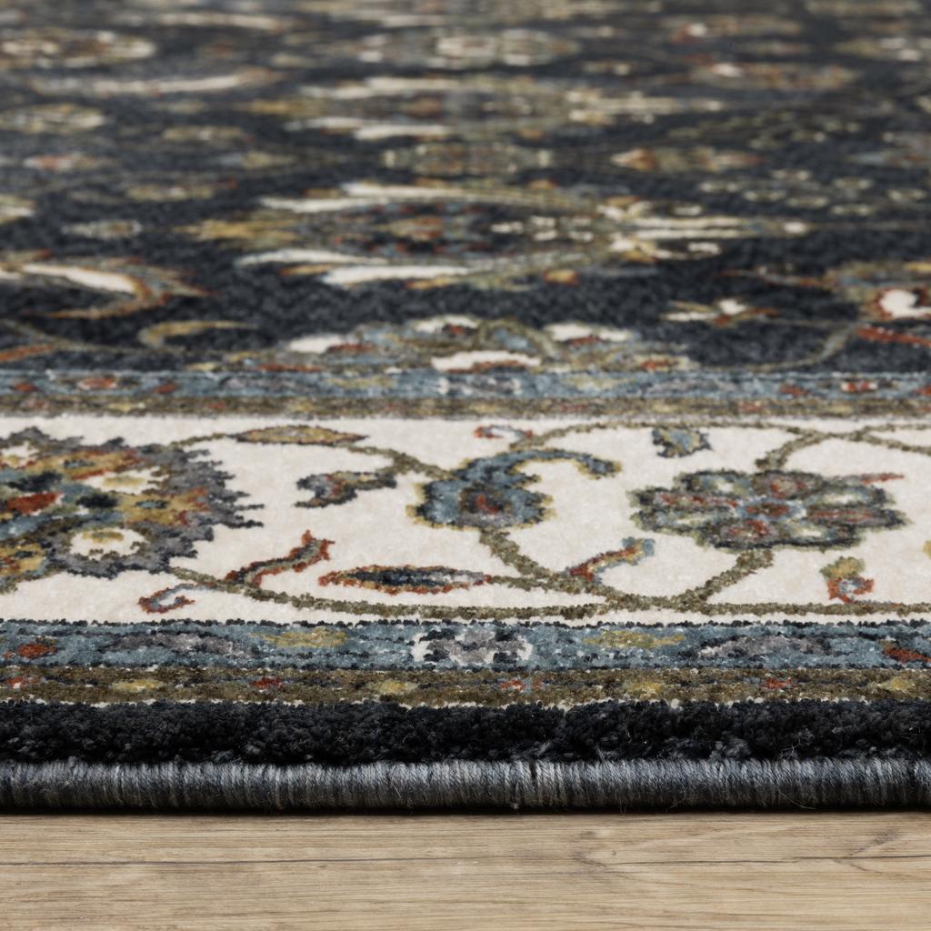 Oriental Weavers Vivian VI03A Blue Rectangle Indoor Runner Oriental Pattern-