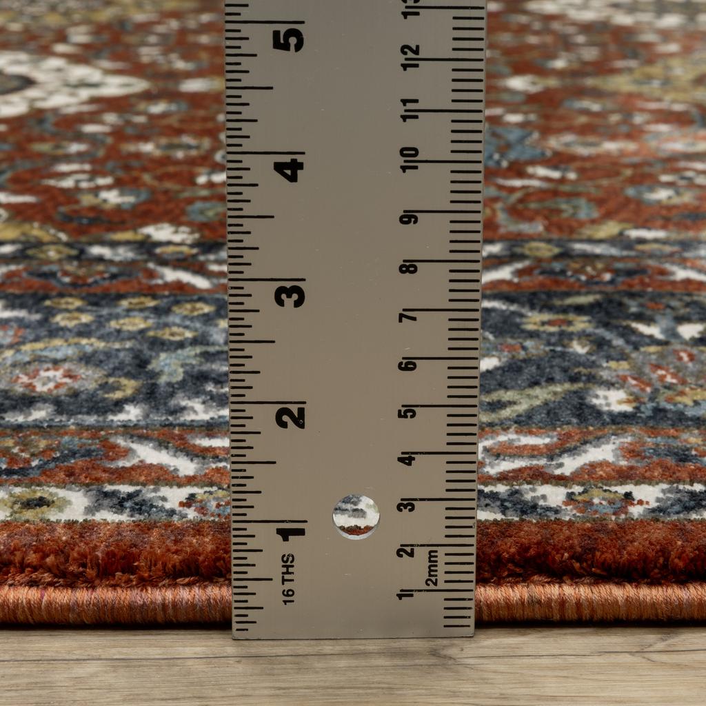 Oriental Weavers Vivian VI04B Red Rectangle Indoor Runner Oriental Pattern-