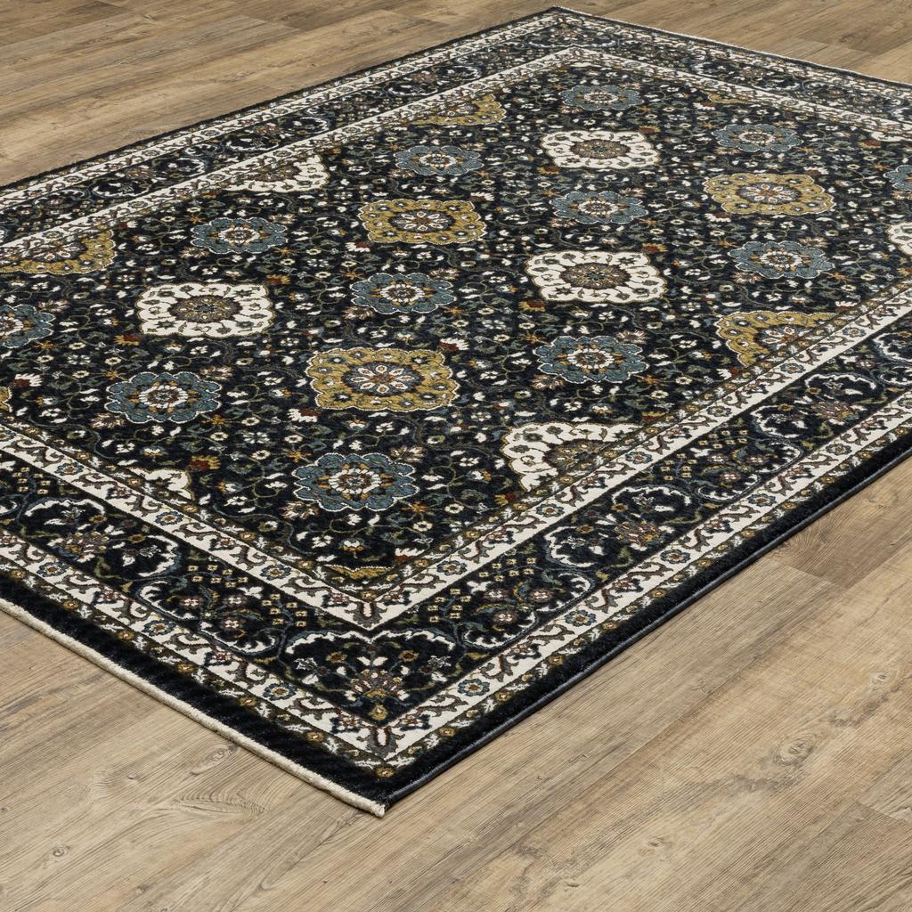Oriental Weavers Vivian VI04C Navy Rectangle Indoor Area Rug Oriental Pattern-