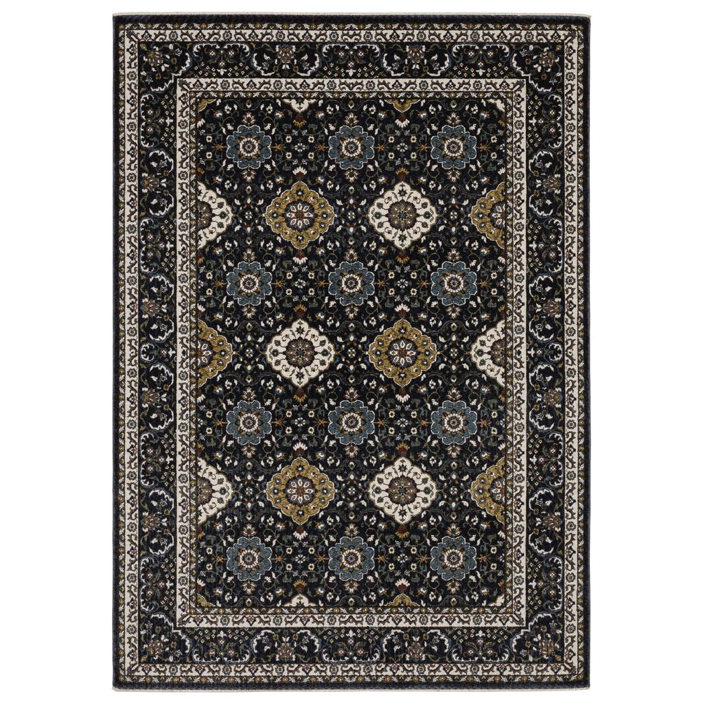 Oriental Weavers Vivian VI04C Navy Rectangle Indoor Area Rug Oriental Pattern-