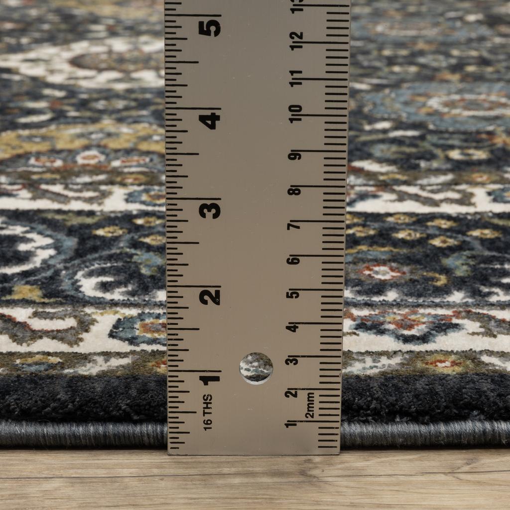 Oriental Weavers Vivian VI04C Navy Rectangle Indoor Area Rug Oriental Pattern-