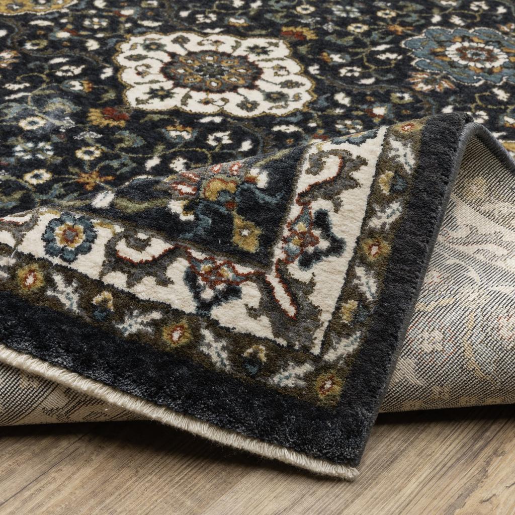 Oriental Weavers Vivian VI04C Navy Rectangle Indoor Area Rug Oriental Pattern-
