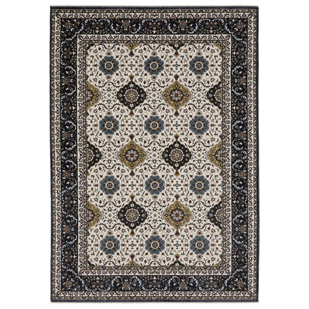 Oriental Weavers Vivian VI04D Ivory Rectangle Indoor Area Rug Oriental Pattern-