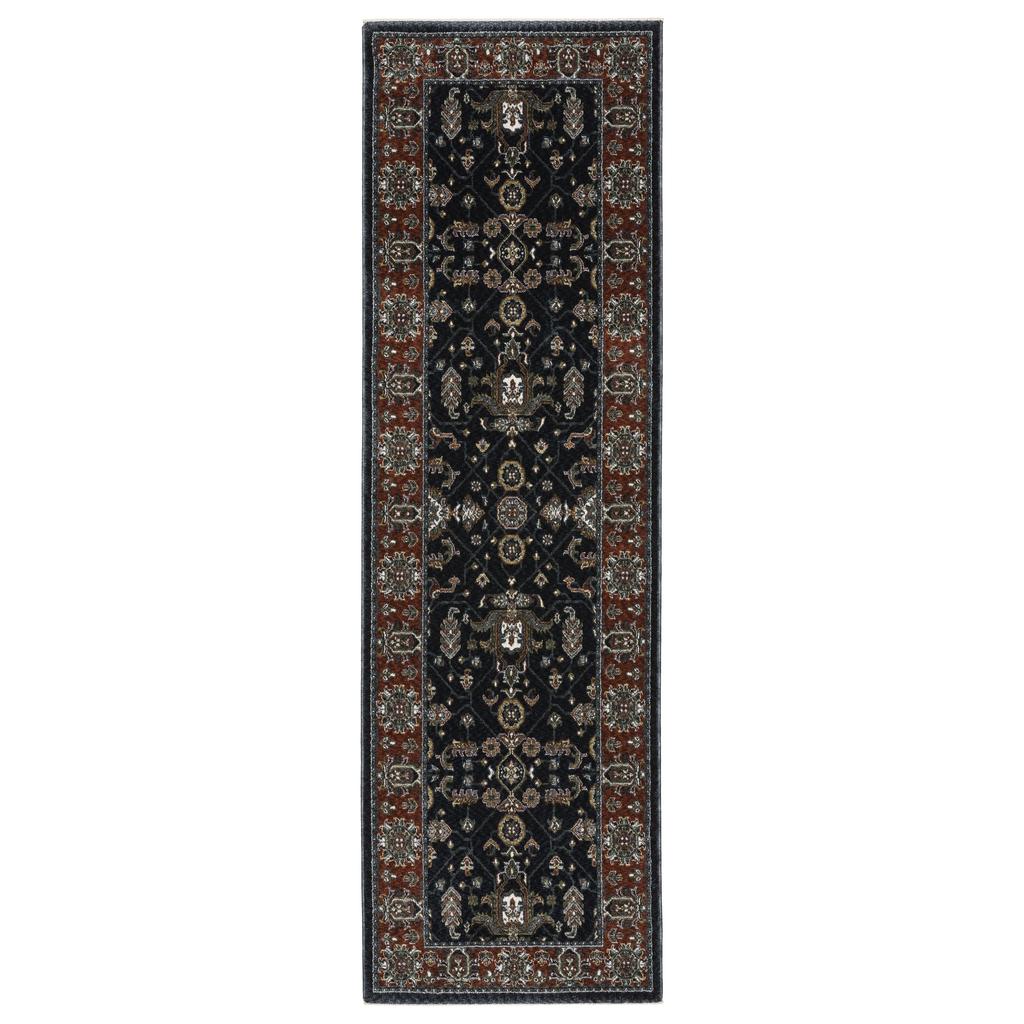 Oriental Weavers Vivian VI05A Navy Rectangle Indoor Runner Oriental Pattern-