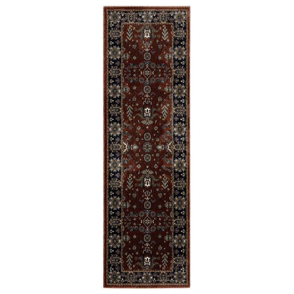 Oriental Weavers Vivian VI05X Red Rectangle Indoor Runner Oriental Pattern-
