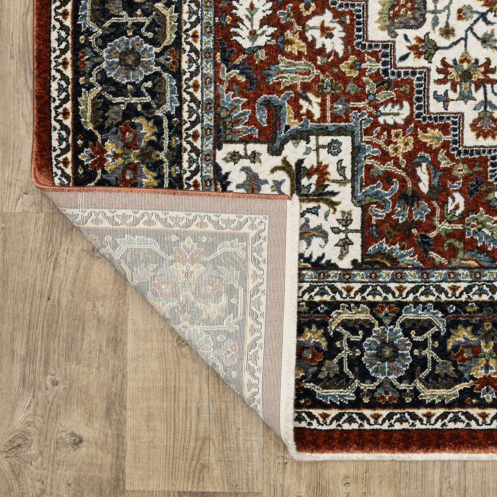 Oriental Weavers Vivian VI06A Red Rectangle Indoor Runner Oriental Pattern-