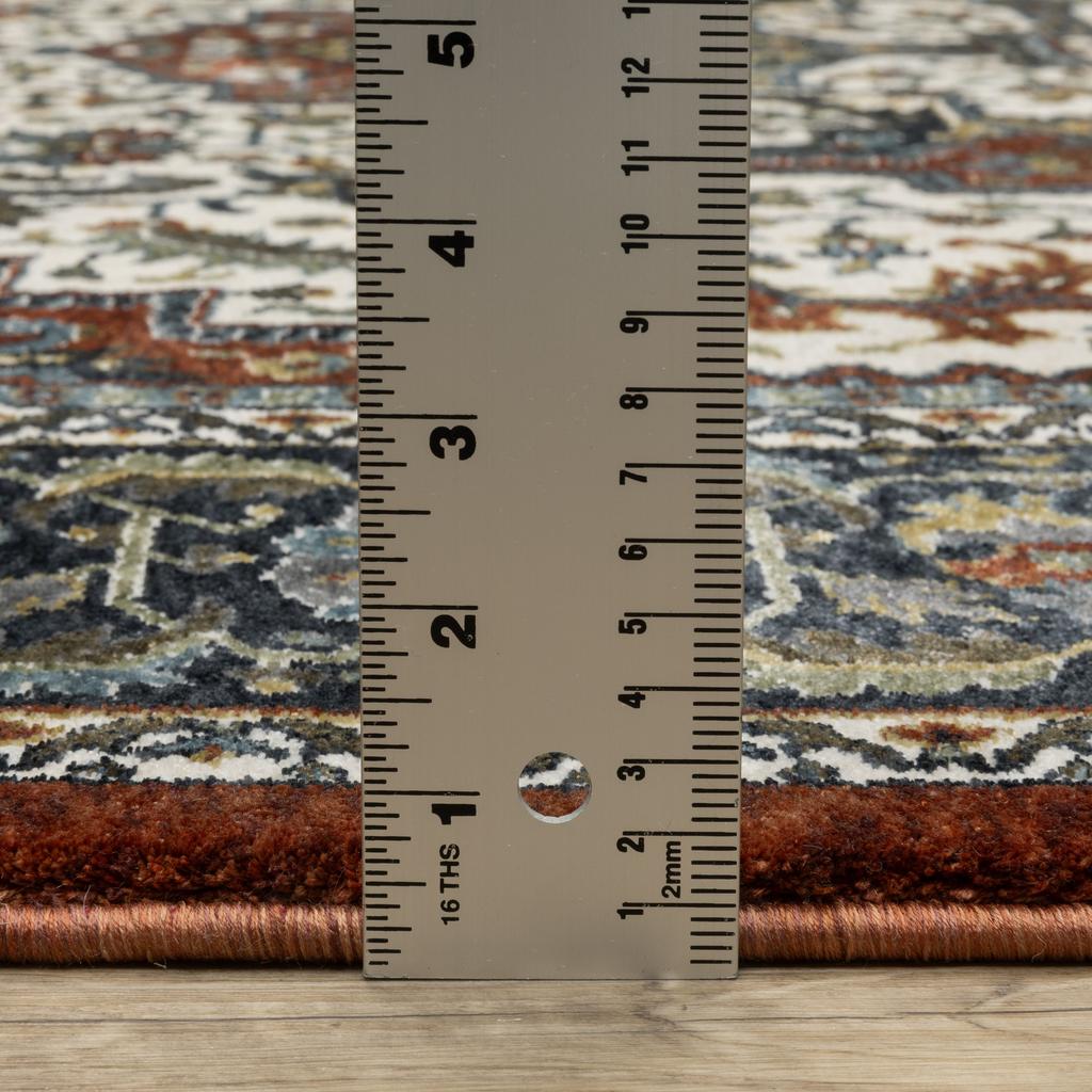 Oriental Weavers Vivian VI06A Red Rectangle Indoor Runner Oriental Pattern-