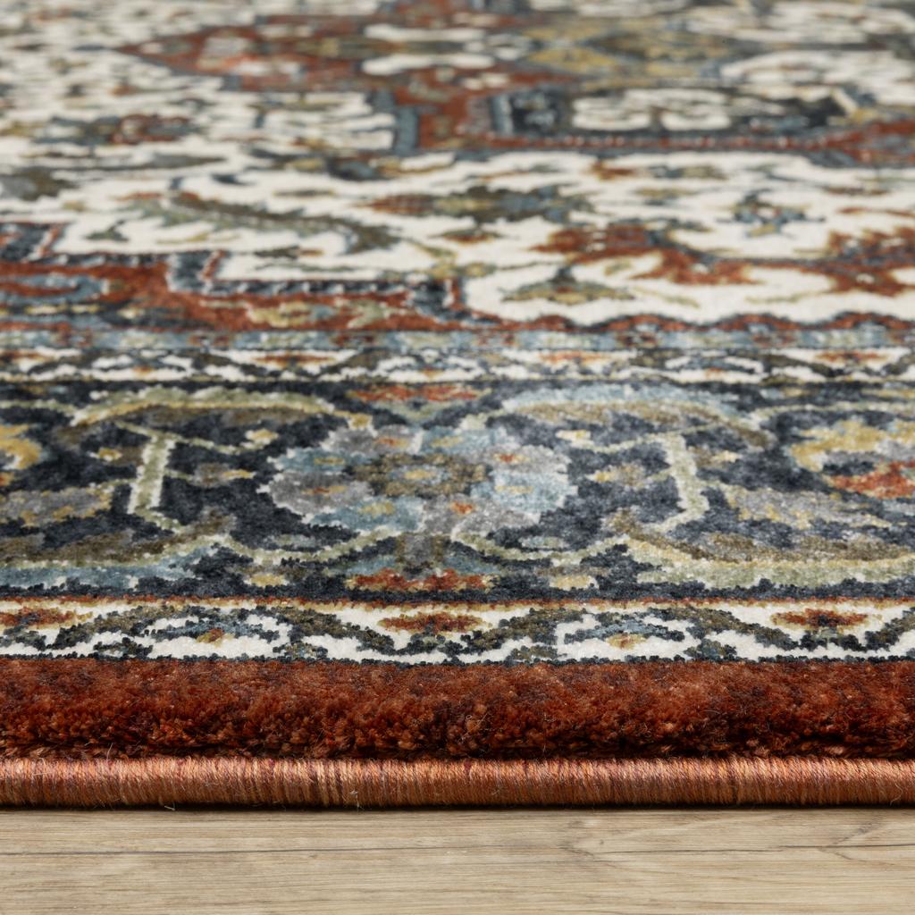 Oriental Weavers Vivian VI06A Red Rectangle Indoor Runner Oriental Pattern-