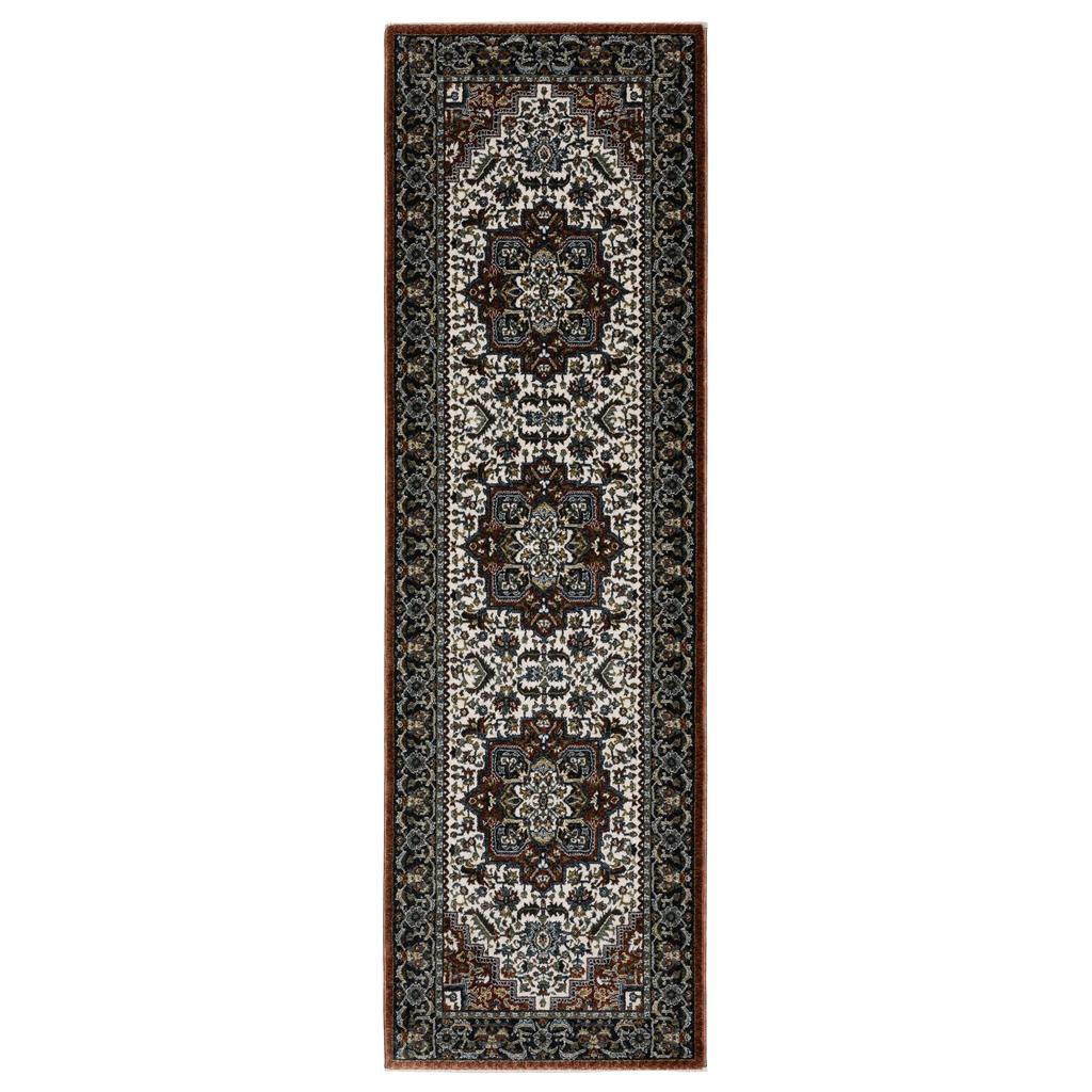 Oriental Weavers Vivian VI06A Red Rectangle Indoor Runner Oriental Pattern-