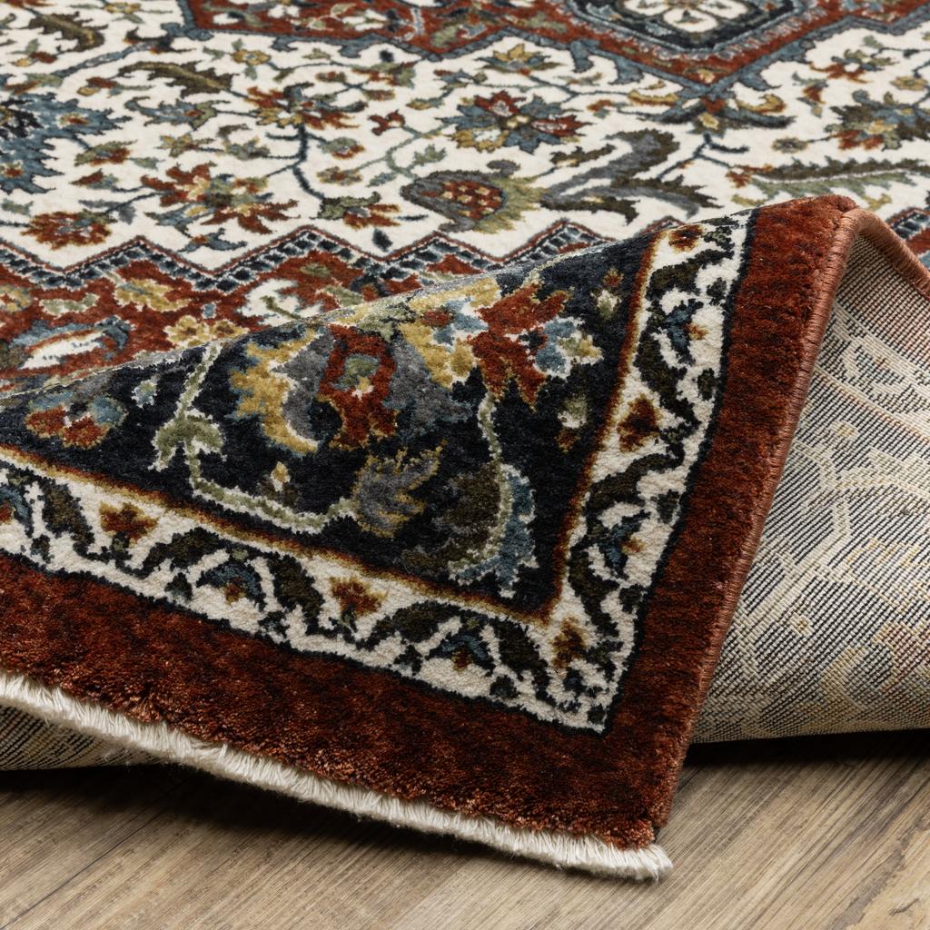 Oriental Weavers Vivian VI06A Red Rectangle Indoor Runner Oriental Pattern-