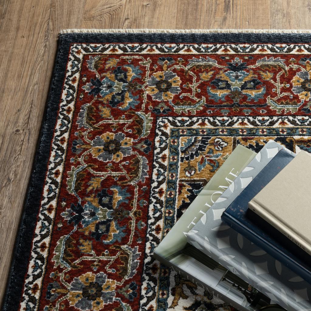 Oriental Weavers Vivian VI06C Navy Rectangle Indoor Area Rug Oriental Pattern-