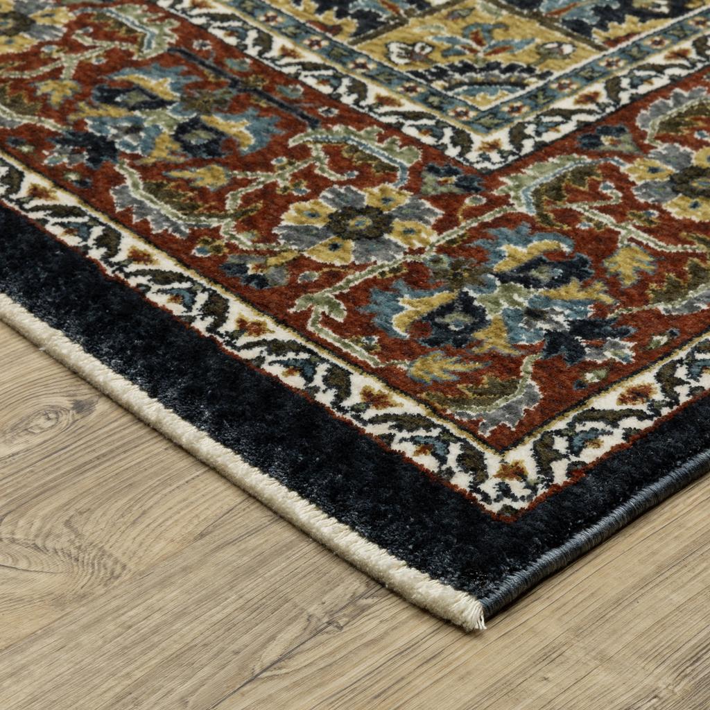 Oriental Weavers Vivian VI06C Navy Rectangle Indoor Area Rug Oriental Pattern-