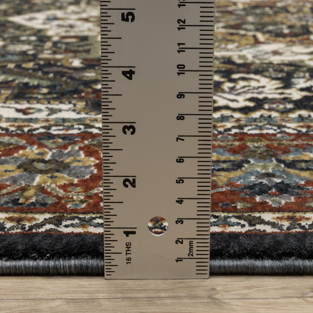 Oriental Weavers Vivian VI06C Navy Rectangle Indoor Area Rug Oriental Pattern-