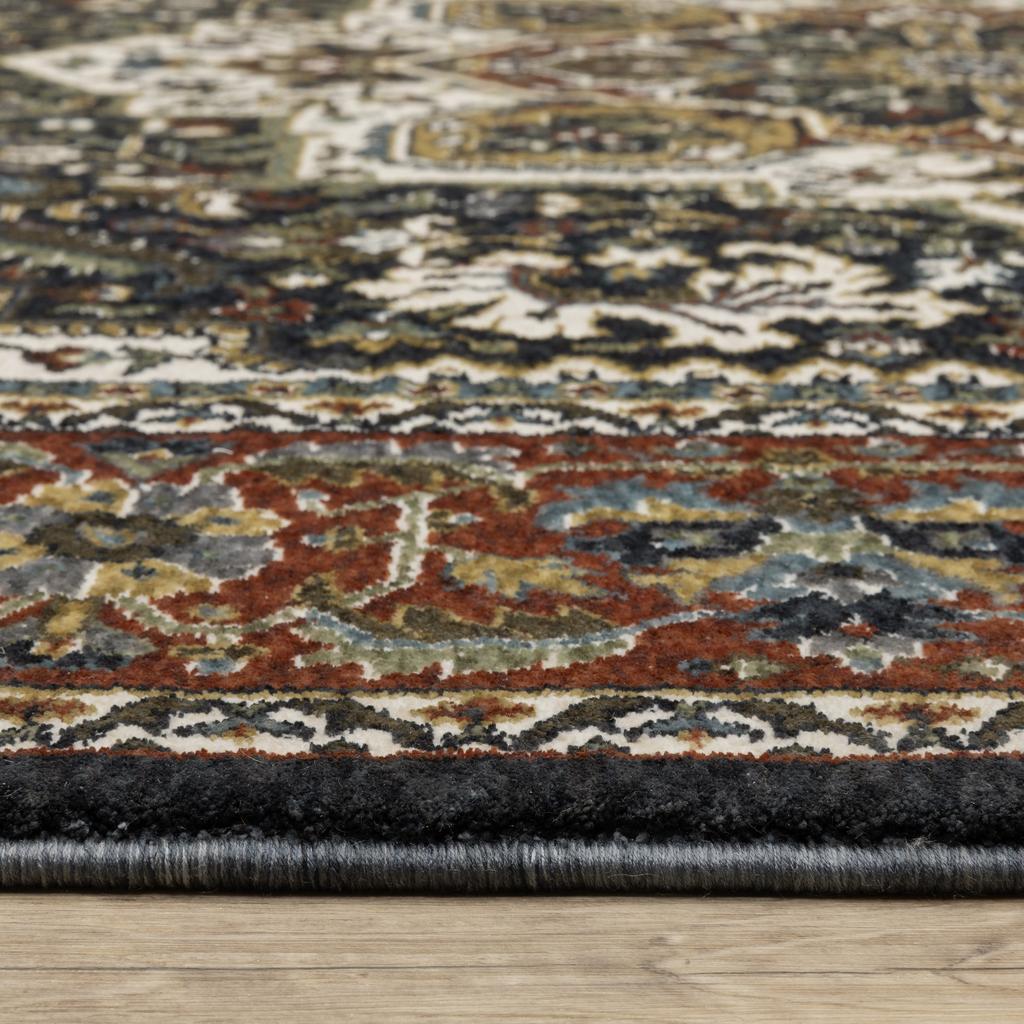 Oriental Weavers Vivian VI06C Navy Rectangle Indoor Area Rug Oriental Pattern-