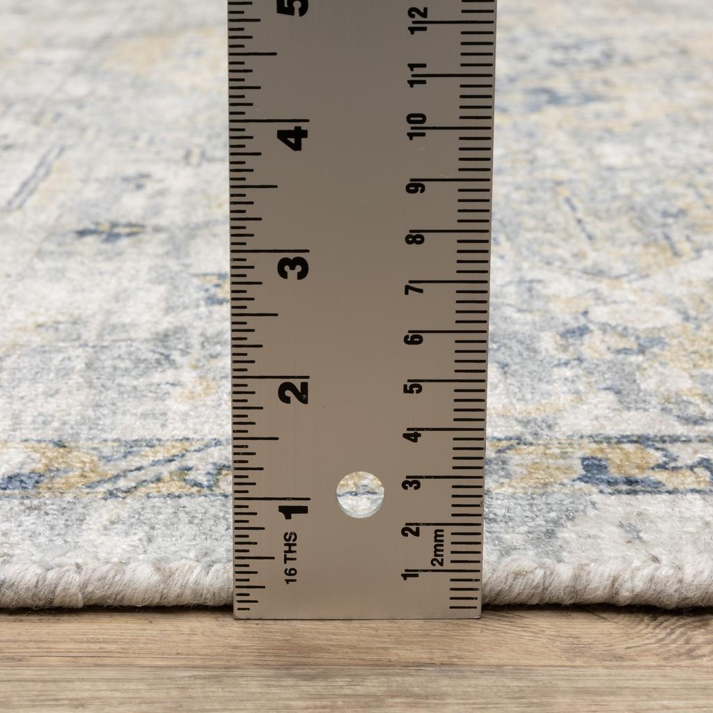 Oriental Weavers Windham WIN03 Grey Rectangle Indoor Area Rug Medallion Pattern-