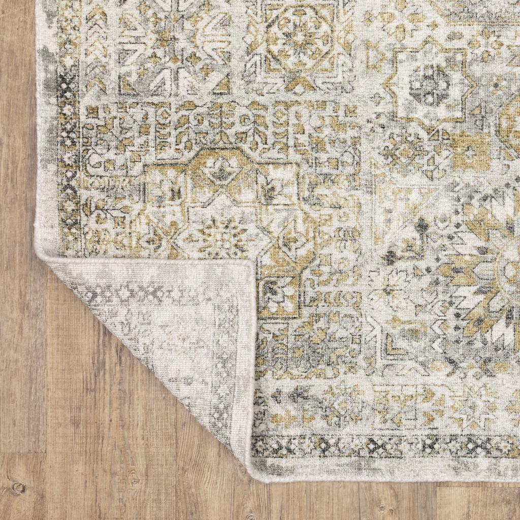 Oriental Weavers Windham WIN05 Grey Rectangle Indoor Area Rug Medallion Pattern-