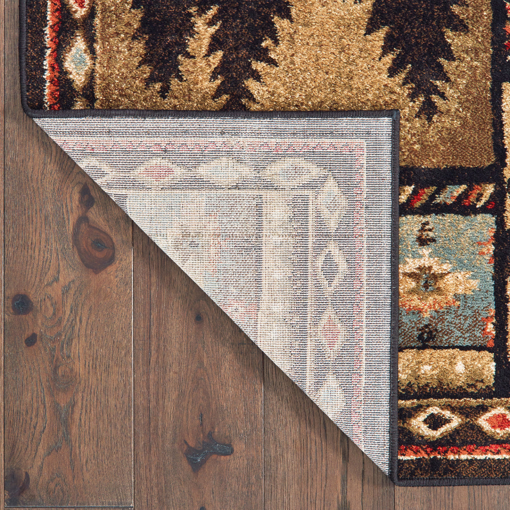 Oriental Weavers Woodlands 1041C Multicolor Rectangle Indoor Area Rug - Cozy Stain Resistant Low Pile Rug