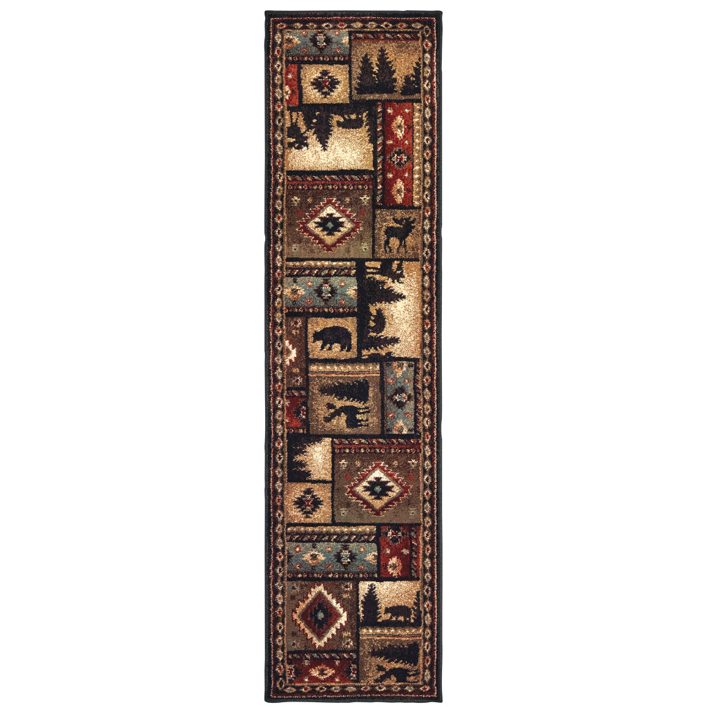 Oriental Weavers Woodlands 1041C Multicolor Rectangle Indoor Runner - Cozy Stain Resistant Low Pile Rug