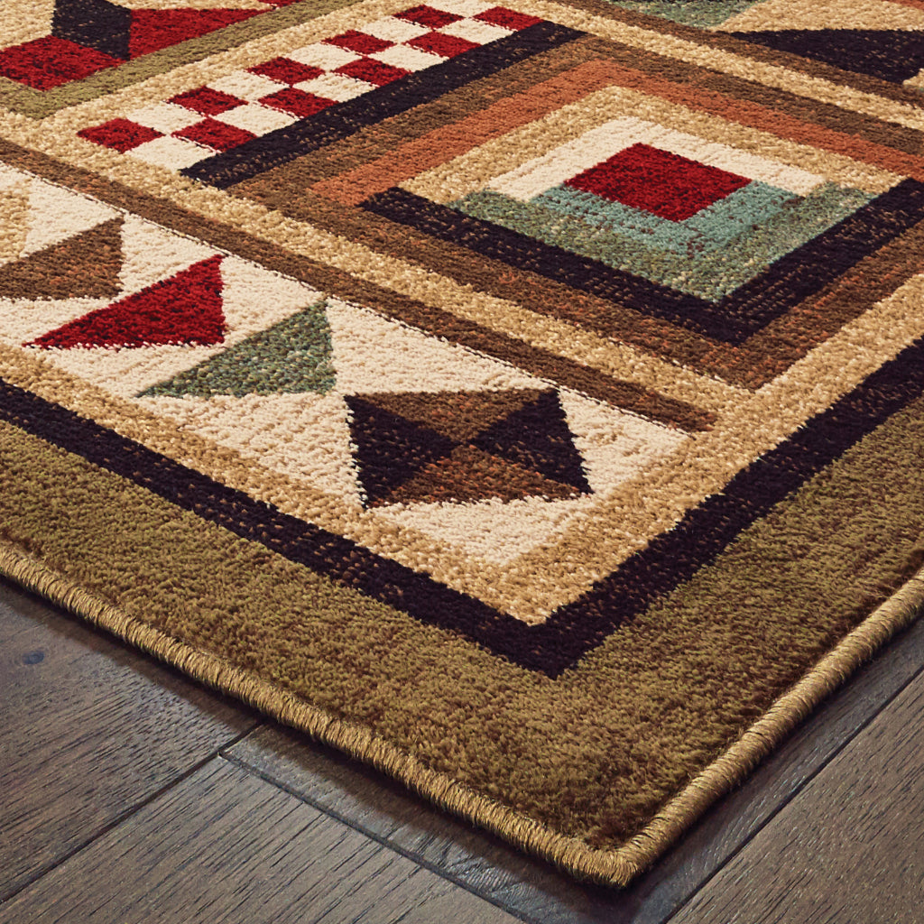 Oriental Weavers Woodlands 9596A Multicolor Rectangle Indoor Area Rug - Cozy Stain Resistant Low Pile Rug