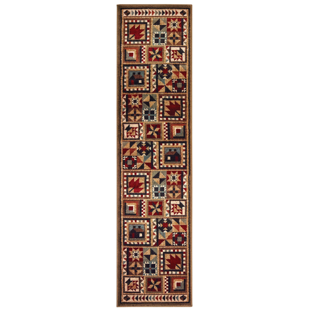 Oriental Weavers Woodlands 9596A Multicolor Rectangle Indoor Runner - Cozy Stain Resistant Low Pile Rug