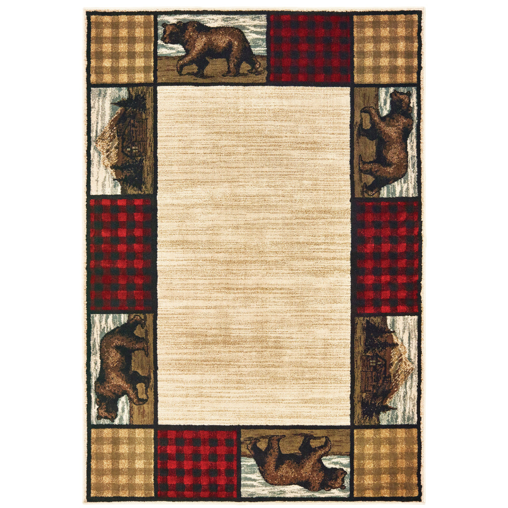 Oriental Weavers Woodlands 9603C Multicolor Rectangle Indoor Area Rug - Cozy Stain Resistant Low Pile Rug