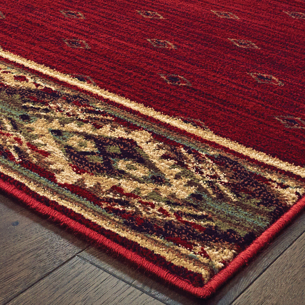 Oriental Weavers Woodlands 9652C Red Rectangle Indoor Runner - Cozy Stain Resistant Low Pile Rug