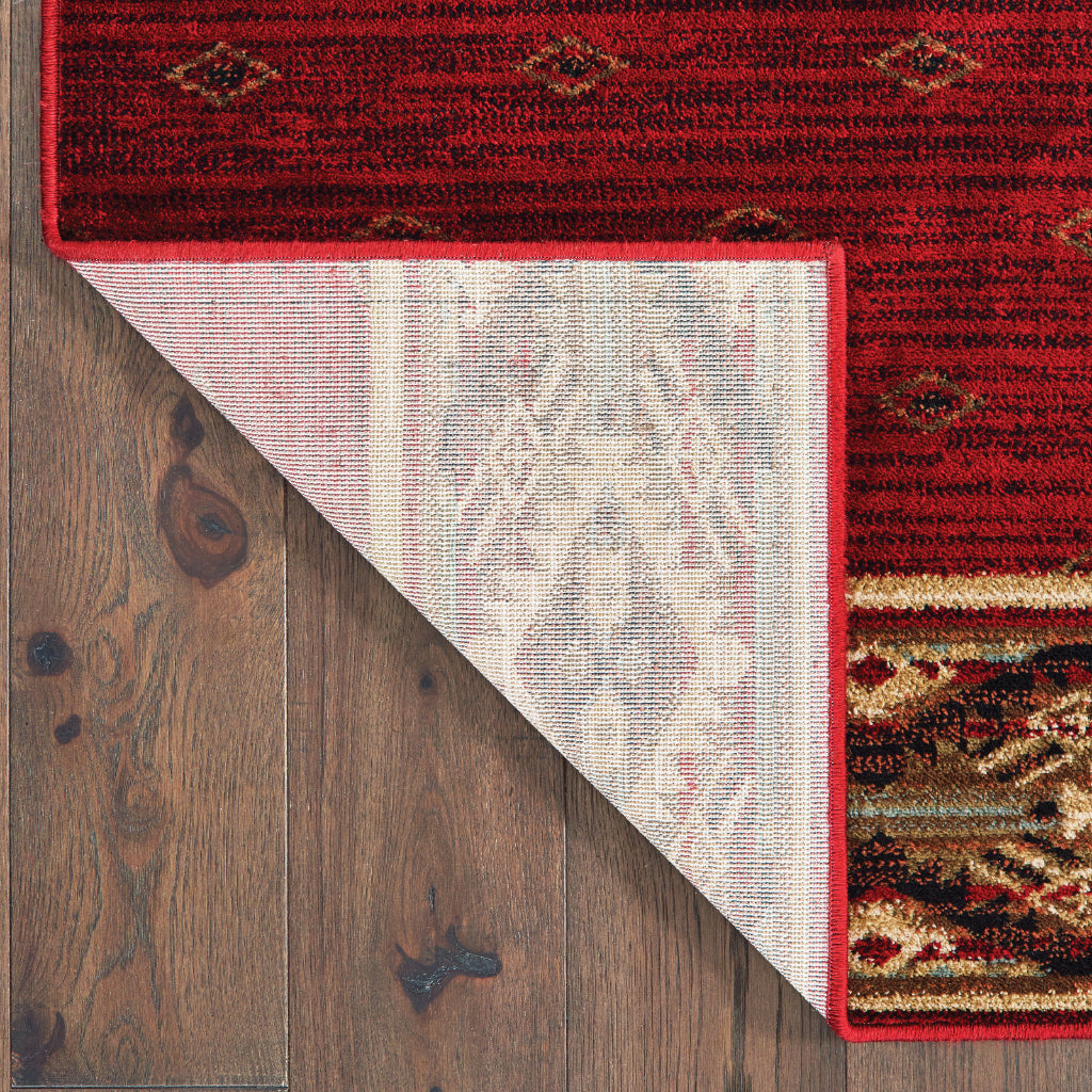 Oriental Weavers Woodlands 9652C Red Rectangle Indoor Runner - Cozy Stain Resistant Low Pile Rug