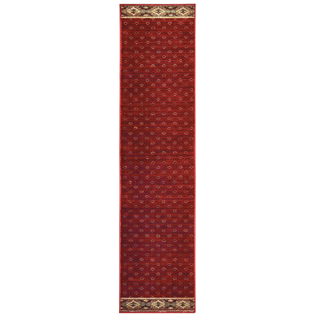 Oriental Weavers Woodlands 9652C Red Rectangle Indoor Runner - Cozy Stain Resistant Low Pile Rug-