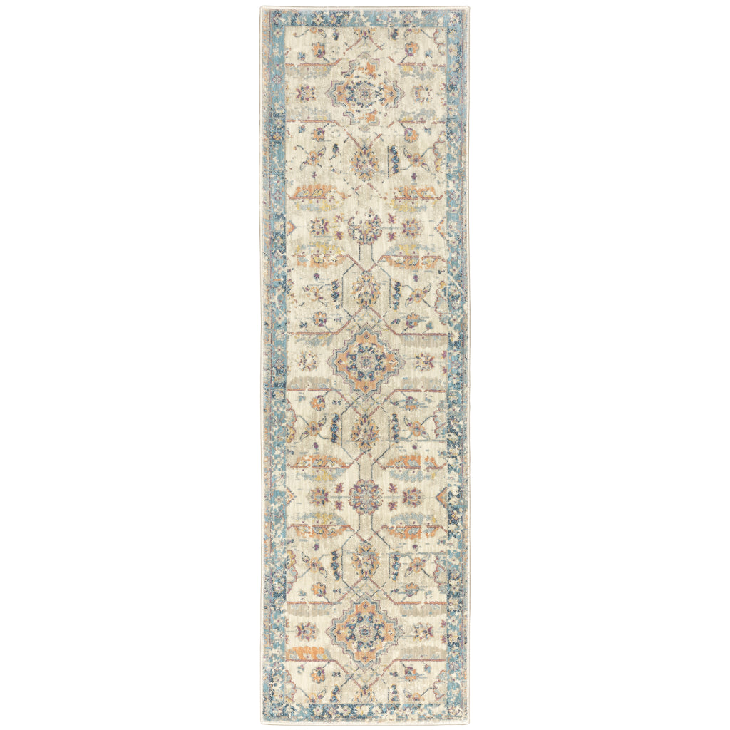 Oriental Weavers Xanadu 047H6 Two-Color Rectangle Indoor Runner - Stain Resistant Low Pile Rug with Tribal Design-