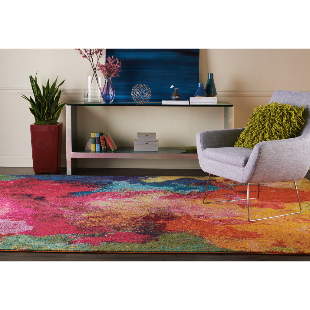 Nourison Home Celestial CES04 Multicolor Rectangle Indoor Area Rug - Power Loomed Modern Abstract Medium Pile Rug