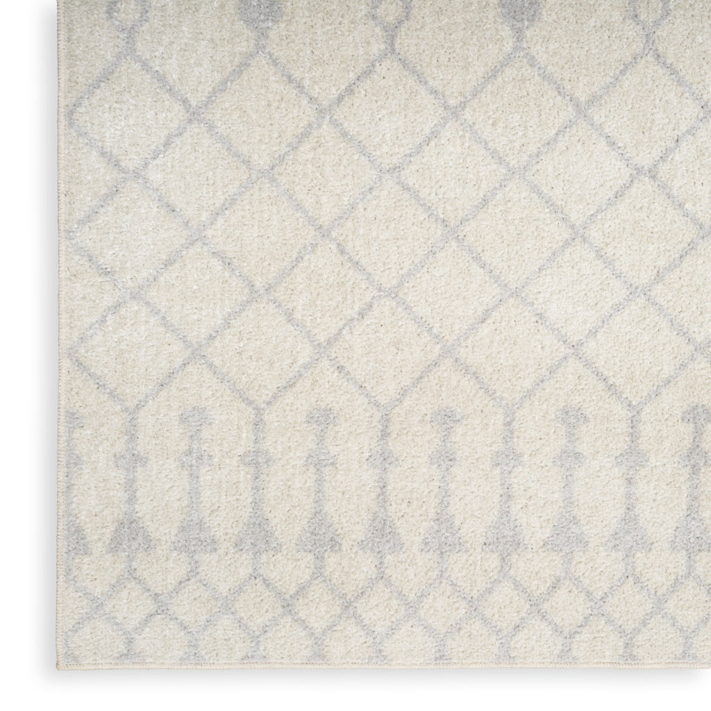 Nourison Home Astra ASW10 Light Gray Machine Washable Power Loomed Runner - Elegant Indoor Bohemian Runner