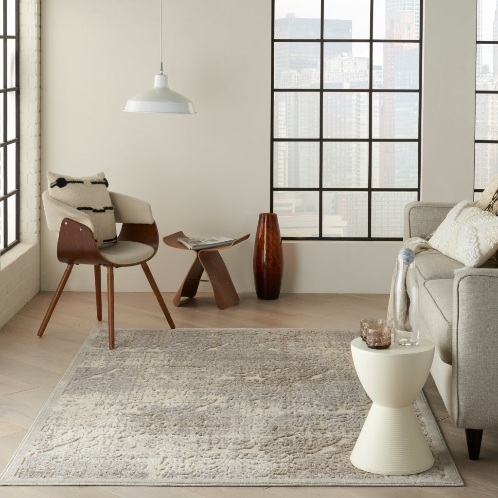 Nourison Home Graphic Illusions GIL09 Ivory Rectangle Indoor Area Rug - Power Loomed Living Room Rug-