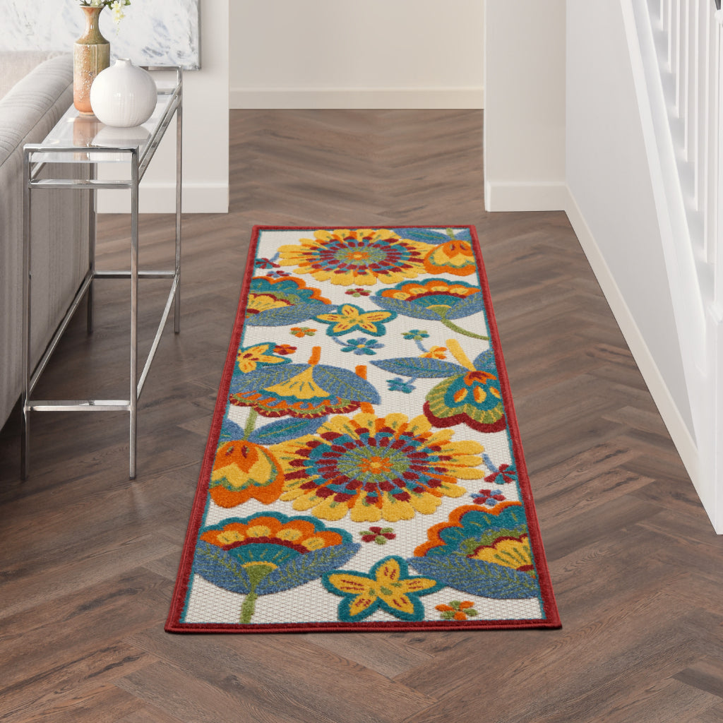 Nourison Home Aloha ALH25 Multicolor Runner - Premium Stain-Resistant Machine Made Rug Made of 100% Polypropylene-