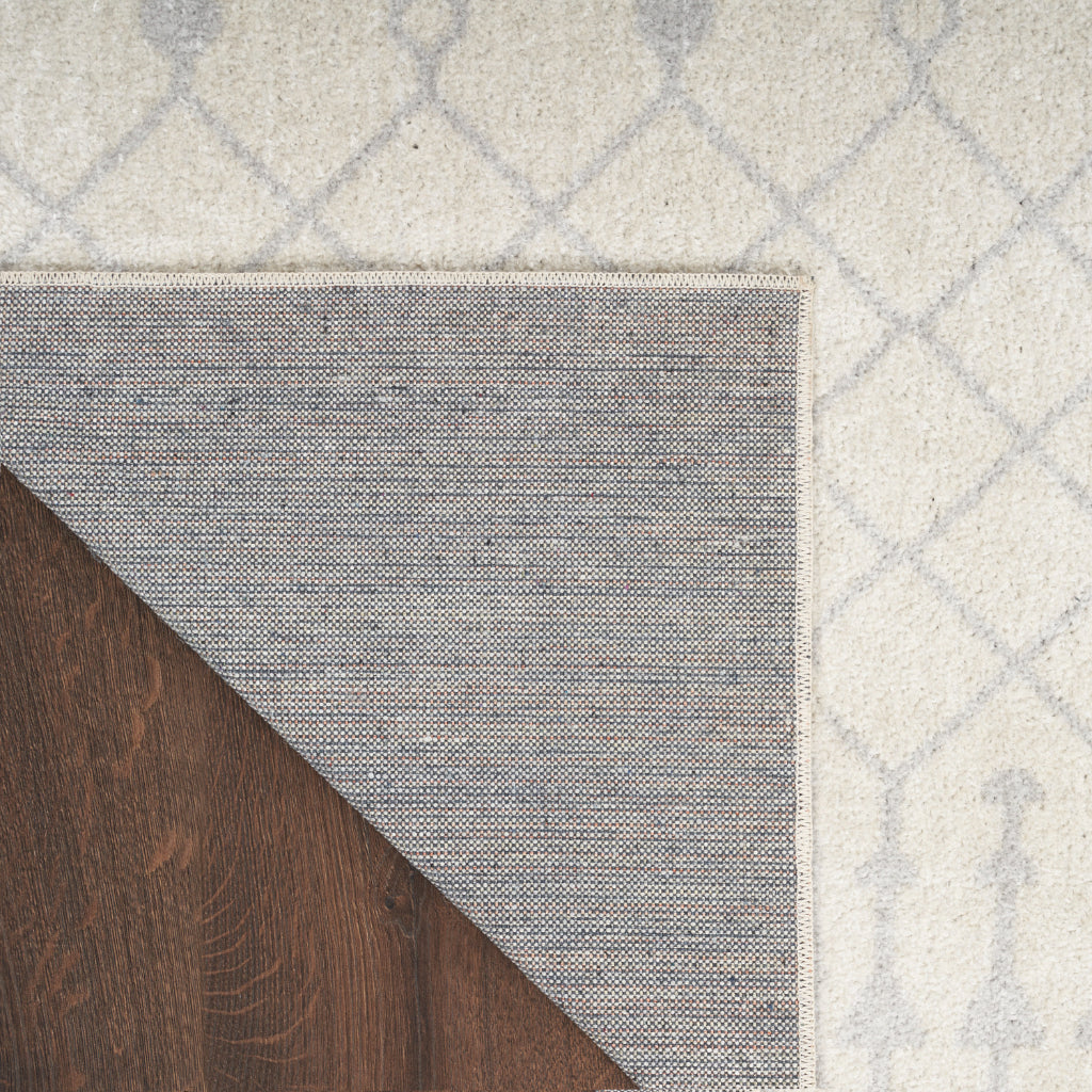 Nourison Home Astra ASW10 Light Gray Machine Washable Power Loomed Runner - Elegant Indoor Bohemian Runner