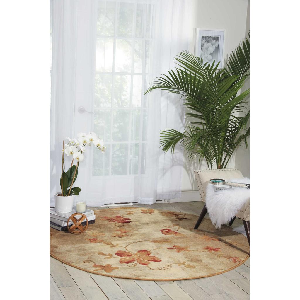 Nourison Home Somerset ST64 Multicolor Indoor Round Area Rug - Farmhouse Power Loomed Machine Made Medium Pile