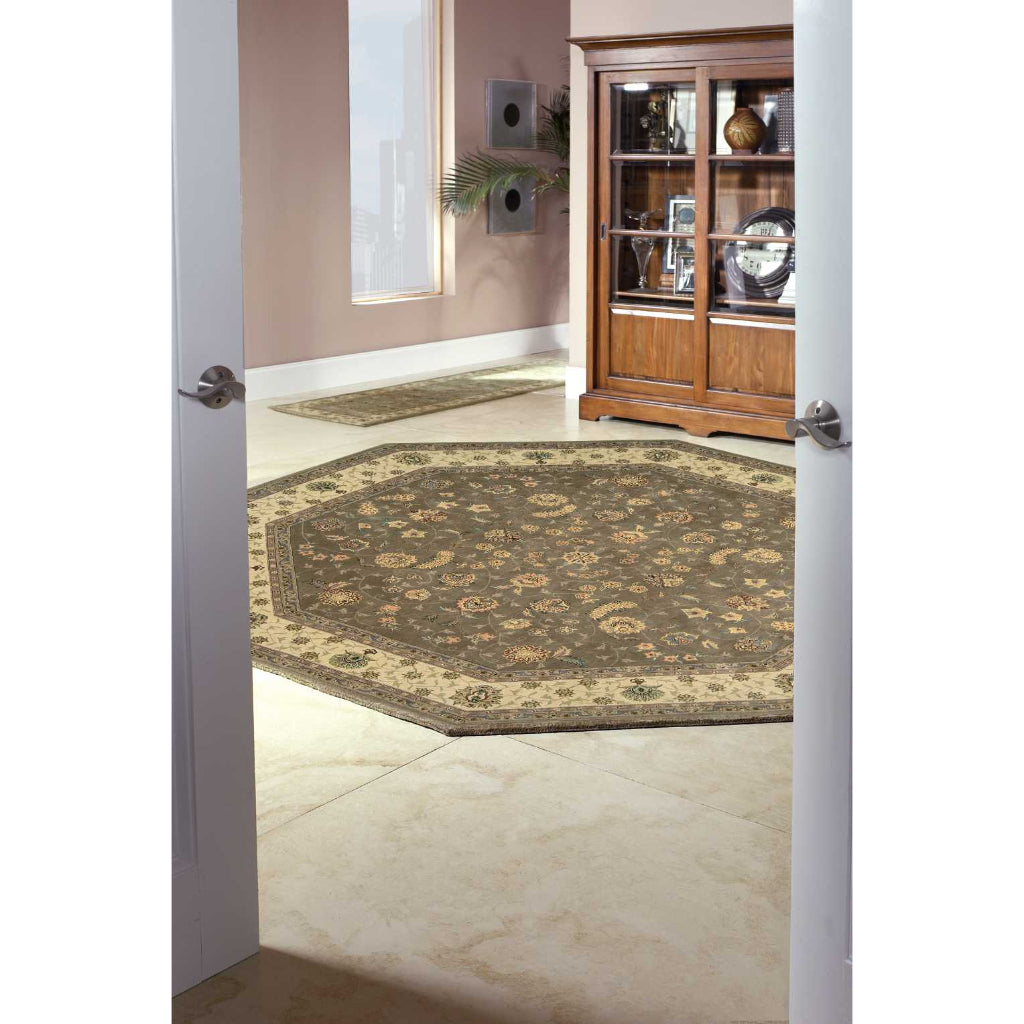 Nourison Home Nourison 2000 Multicolor 2003 Indoor Octagon Area Rug - Traditional Hand Tufted Rug Made of New Zealand Wool & Silk-