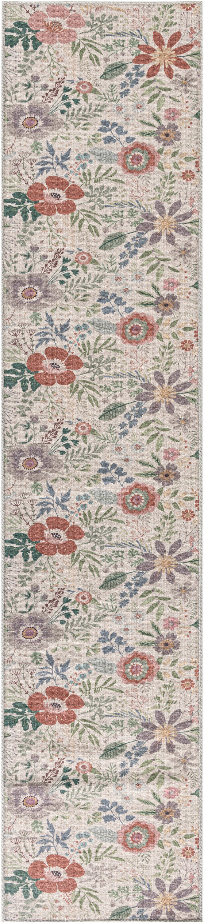 Nourison Home Nourison Washables NWB06 Cream Multicolor Indoor Runner - Farmhouse Power Loomed Machine Made Low Pile