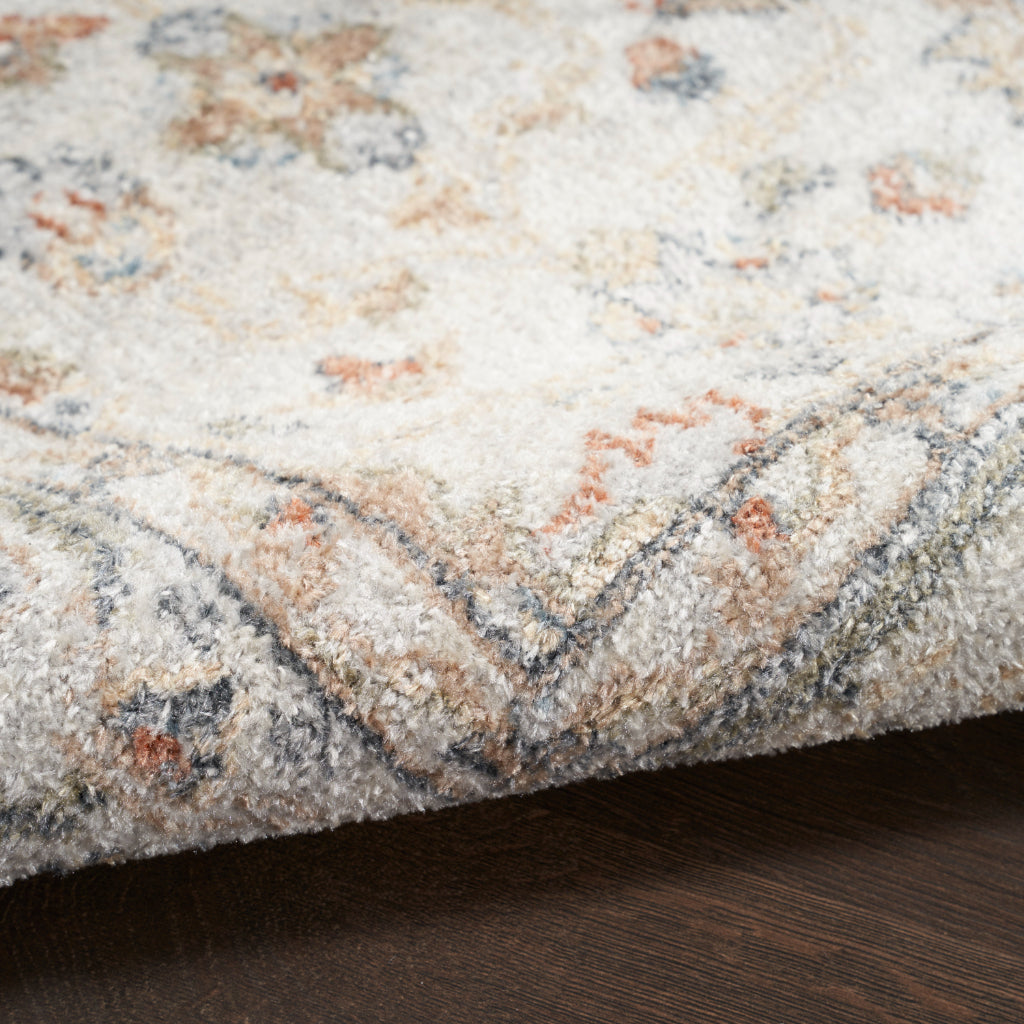 Nourison Home Astra ASW11 Rectangle Multicolor Machine Washable Rug - Power Loomed Persian Rug with Faded Gray Medallion Pattern-