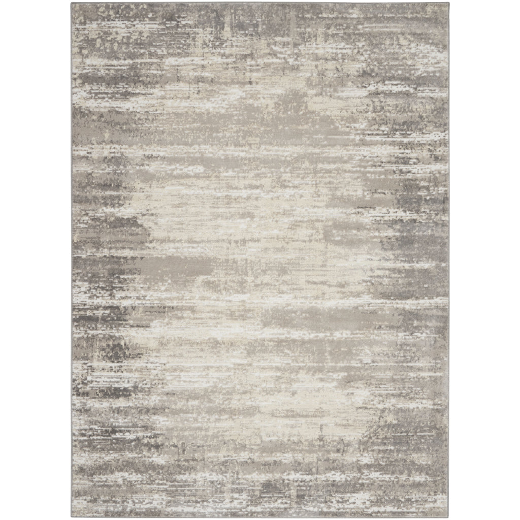 Nourison Home Cyrus CYR04 Gray Indoor Rectangle Area Rug - Power Loomed Low Pile Rug with Jute Backing