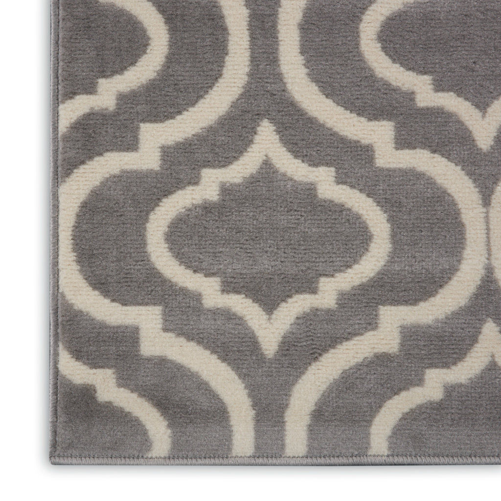 Nourison Home Jubilant JUB19 Gray Rectangle Indoor Area Rug - Refined Contemporary Rug with Lantern Trellis Pattern