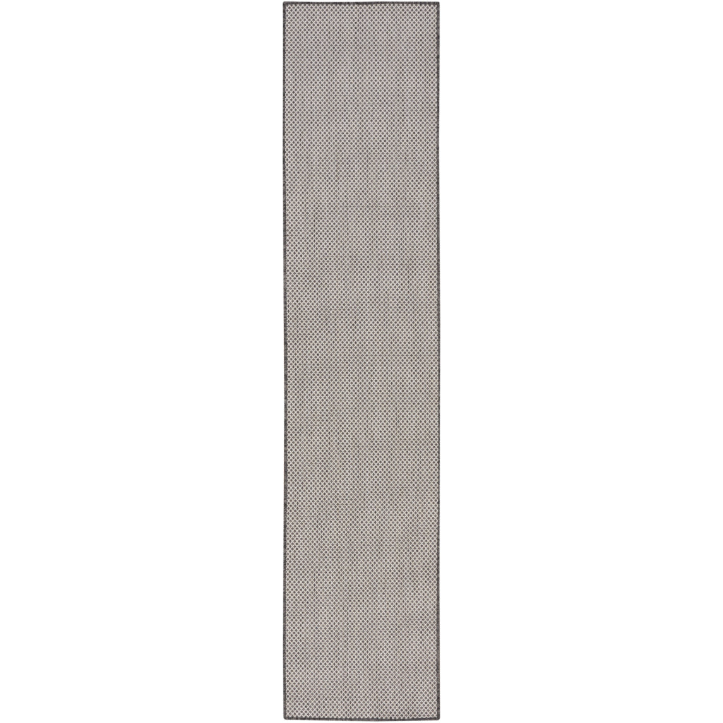 Nourison Home Courtyard COU01 Gray Indoor / Outdoor Runner - Modern Style Power Loomed Low Pile Runner-