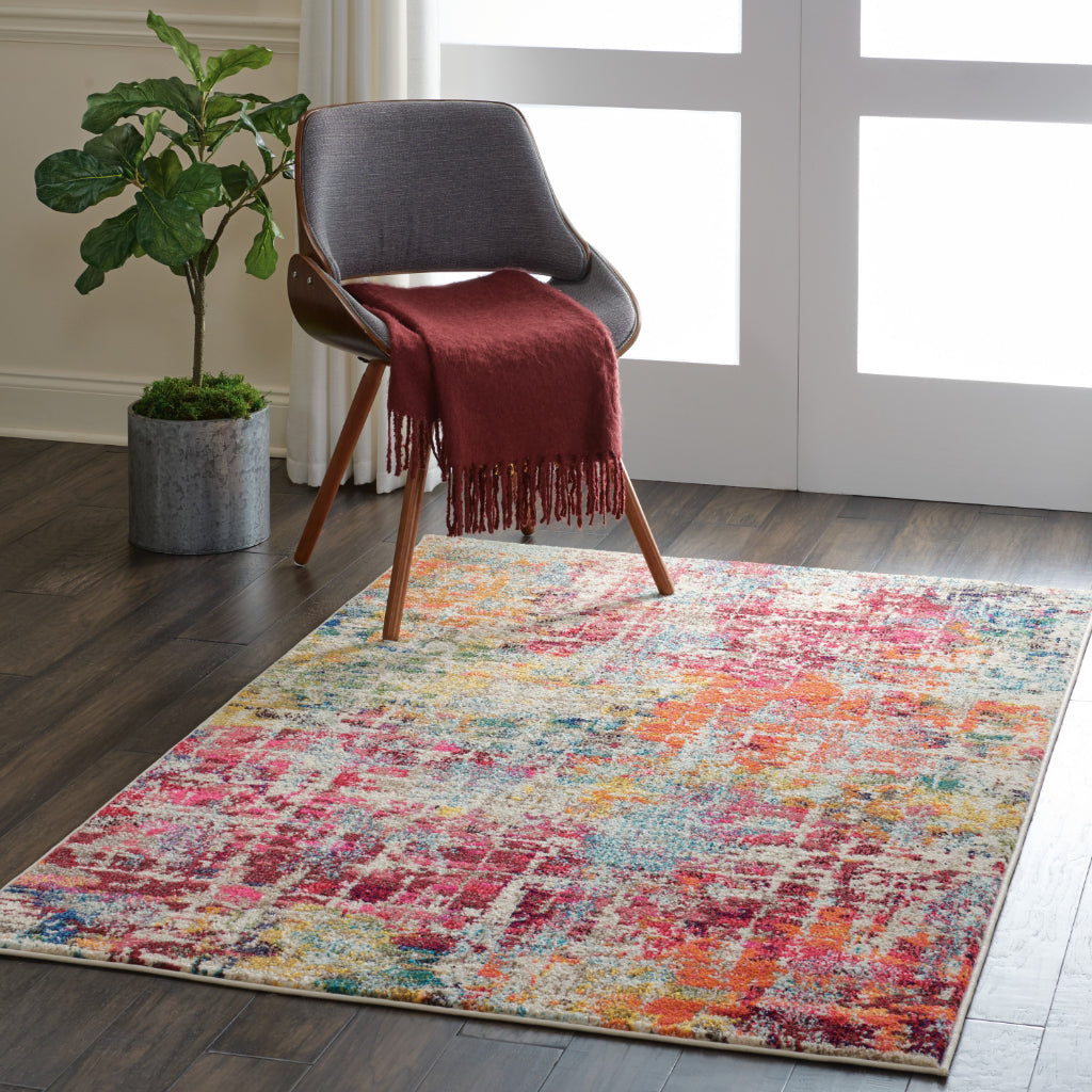 Nourison Home Celestial CES13 Multicolor Rectangle Indoor Area Rug - Power Loomed Modern Abstract Medium Pile Rug