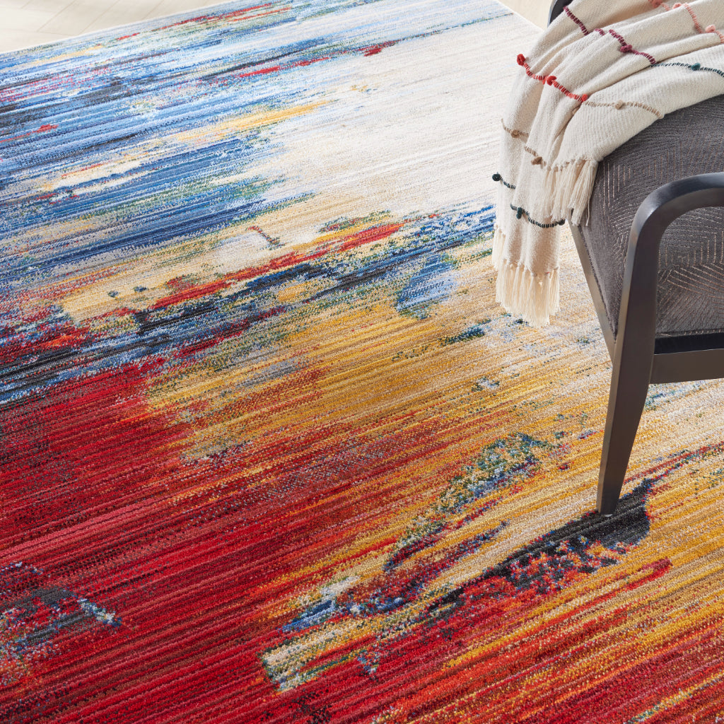 Nourison Home Chroma CRM05 Multicolor Rectangle Indoor Area Rug - Modern Style Loom-Woven Medium Pile Rug-