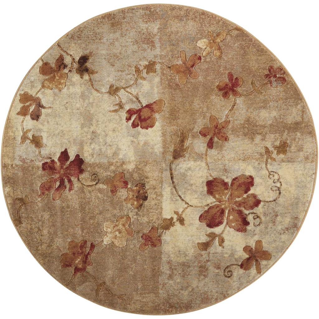 Nourison Home Somerset ST64 Multicolor Indoor Round Area Rug - Farmhouse Power Loomed Machine Made Medium Pile