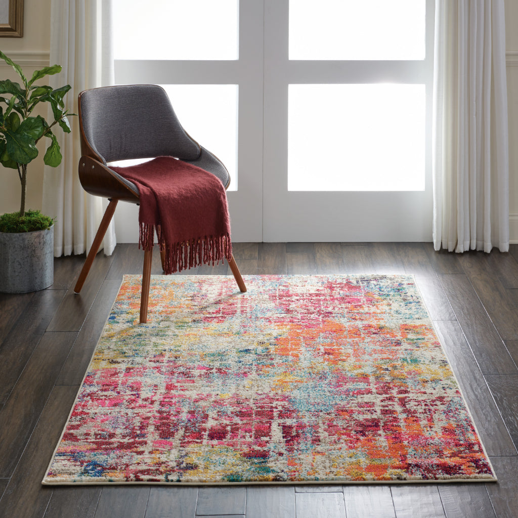 Nourison Home Celestial CES14 Multicolor Rectangle Indoor Area Rug - Power Loomed Modern Abstract Medium Pile Rug-