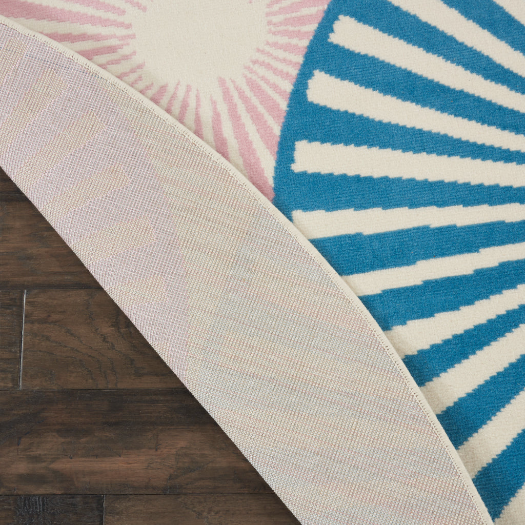 Nourison Home Grafix GRF20 Ivory/Multi Round Indoor Area Rug - Power Loomed Medium Pile Living Room Rug-