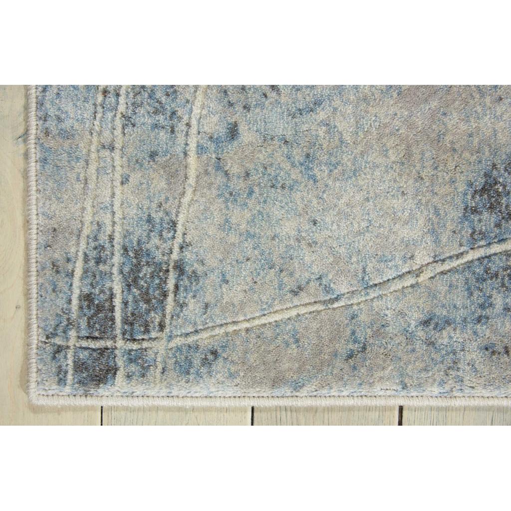 Nourison Home Somerset ST74 Silver Blue Indoor Runner Power Loomed Machine Made Medium Pile