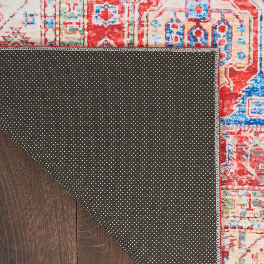 Nourison Home Fulton FUL09 Multicolor Indoor Rectangle Area Rug - Vintage Style Flatweave Low Pile Rug with Shades of Red